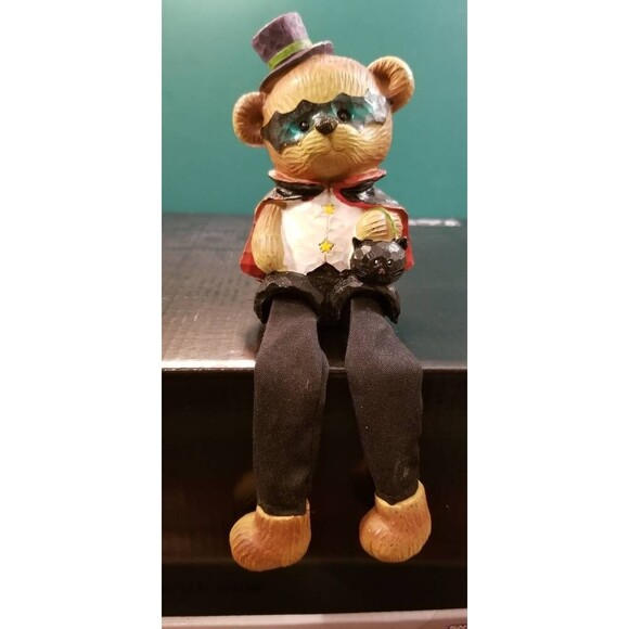 Set of 3 Halloween Bears in Vintage Style Costumes Ghost Magician Pumpkin - Picture 5 of 8